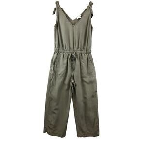 Evereve Jumpsuit  Sleeveless Tie Front Large Sporty Athleisure